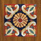 decoro Barocco rosso e blu